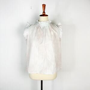 Stark X lightweight cotton tie dye ruffle collar top blouse Size XS